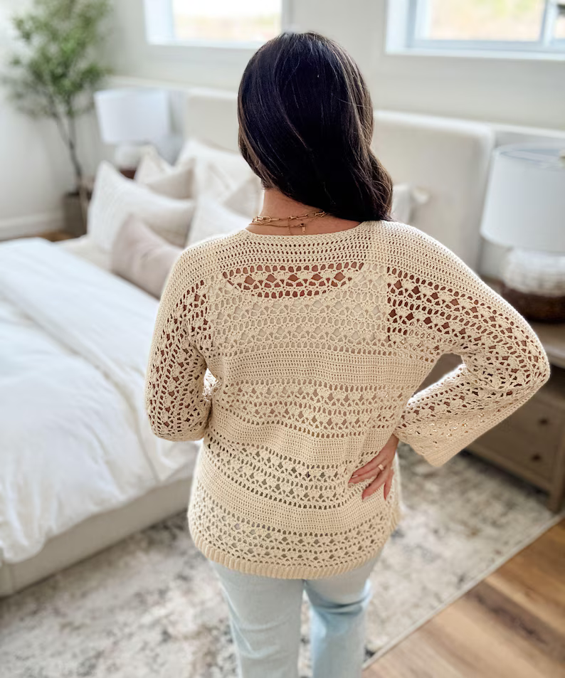 Caribbean Breeze Cardigan Pattern, Lace Cardigan Sizes Xs-5X